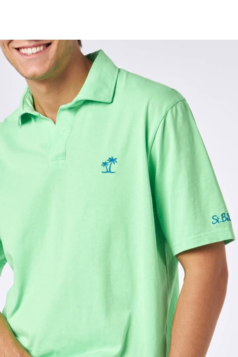 Homeware MC2 Saint Barth Man Green Cotton Jersey Polo