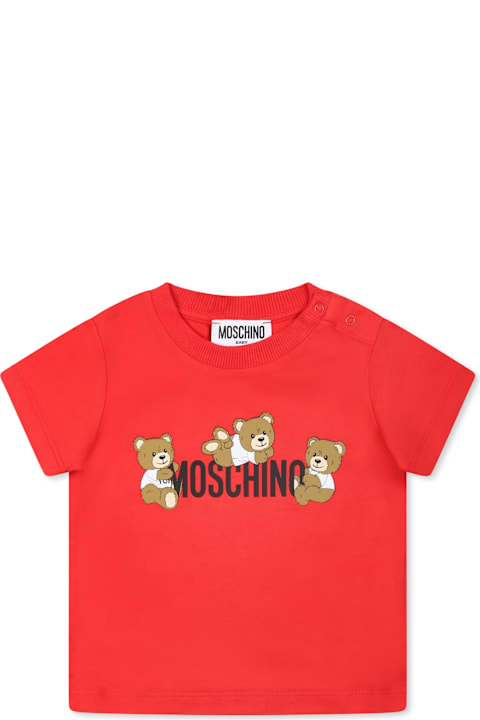 Moschino for Kids Moschino Red T-shirt For Babykids With Teddy Bears