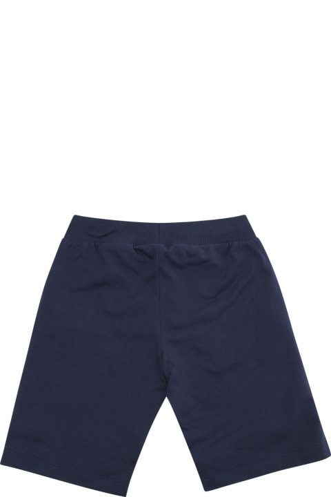ボーイズ ボトムス Moschino Blue Shorts With Logo Print And Drawstring In Cotton Boy