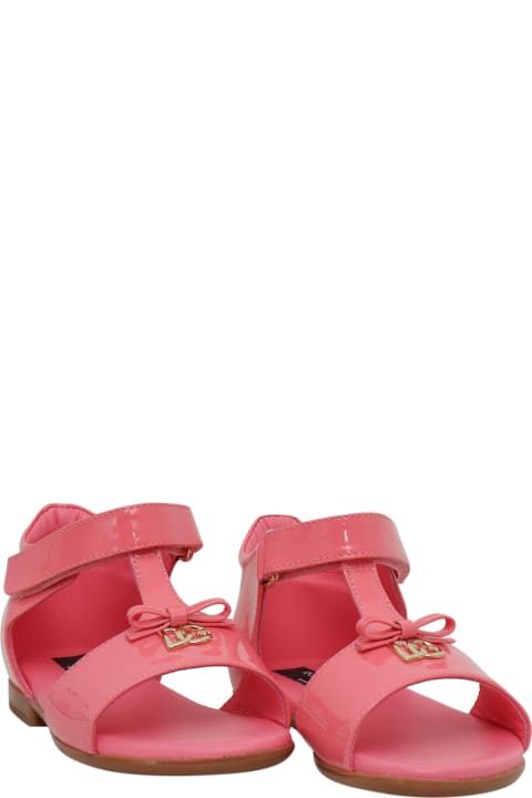 Dolce & Gabbana for Girls Dolce & Gabbana D&g Leather Pink Sandals