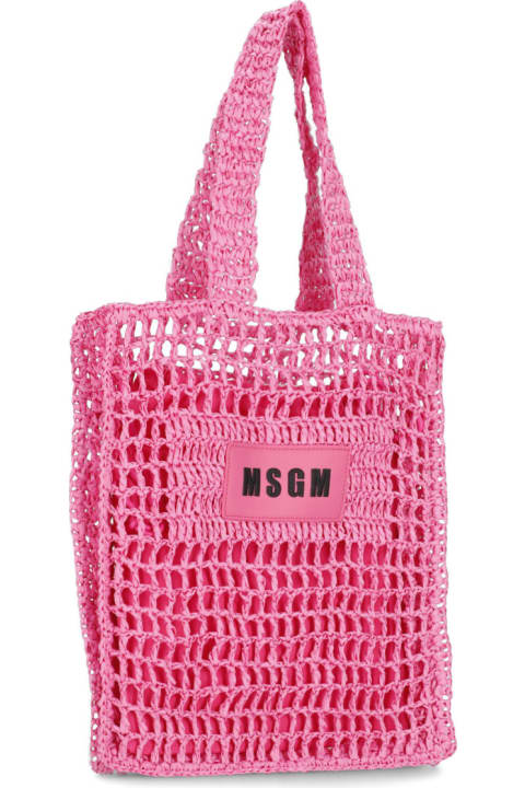 MSGM for Kids MSGM Raffia Shopping Bag