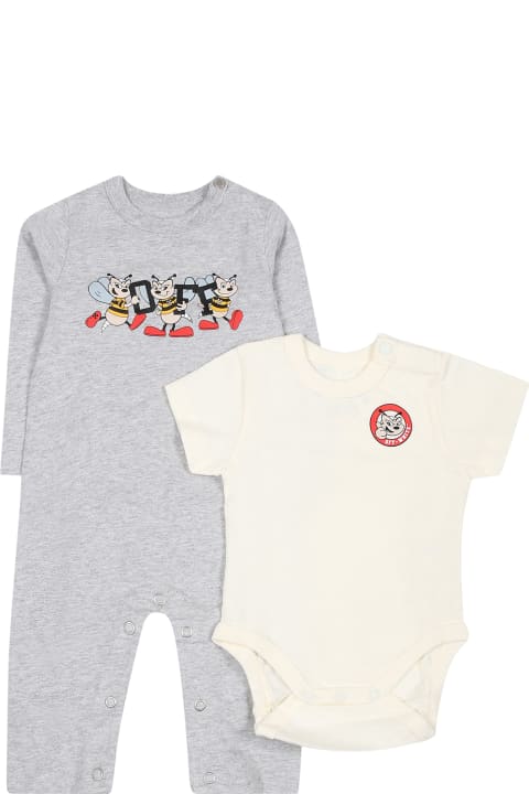 Bodysuits & Sets for Baby Boys Off-White Multicolor Set For Baby Boy