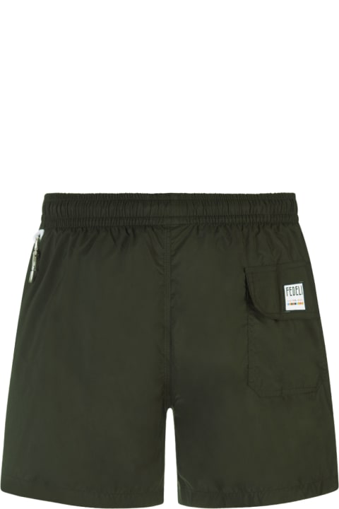 Swimwear for Men Fedeli Moss Green Swim Shorts