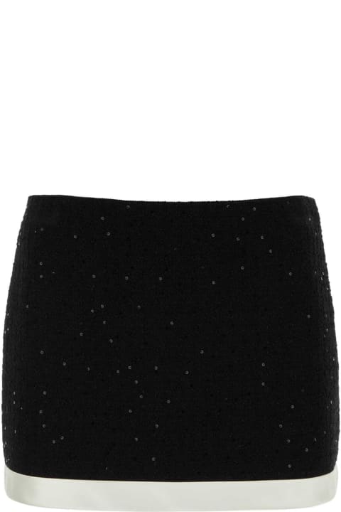 ウィメンズ Miu Miuのウェア Miu Miu Black Cotton Blend Mini Skirt