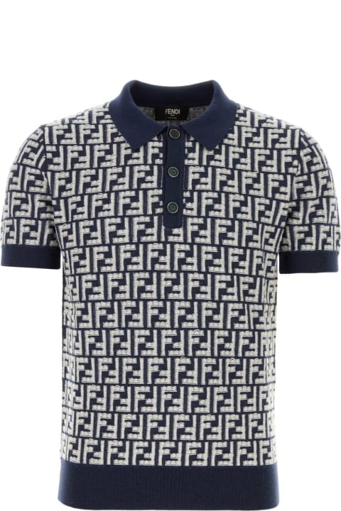Topwear for Men Fendi Embroidered Wool Polo Shirt