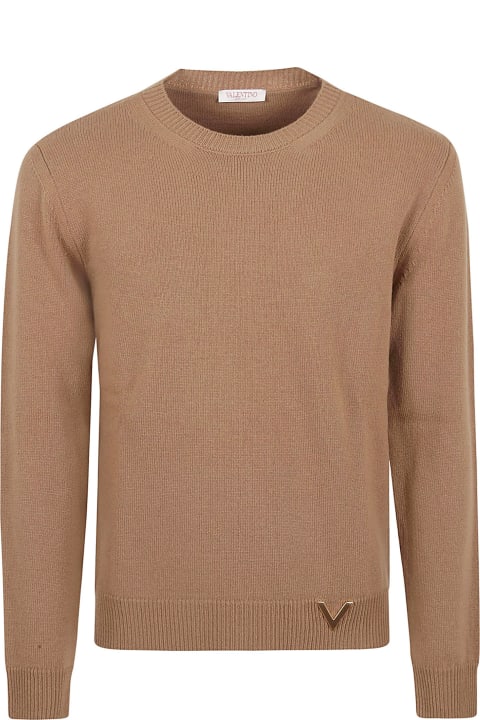 Valentino Garavani Sweaters for Men Valentino Garavani V Detail Cachemer Sweater