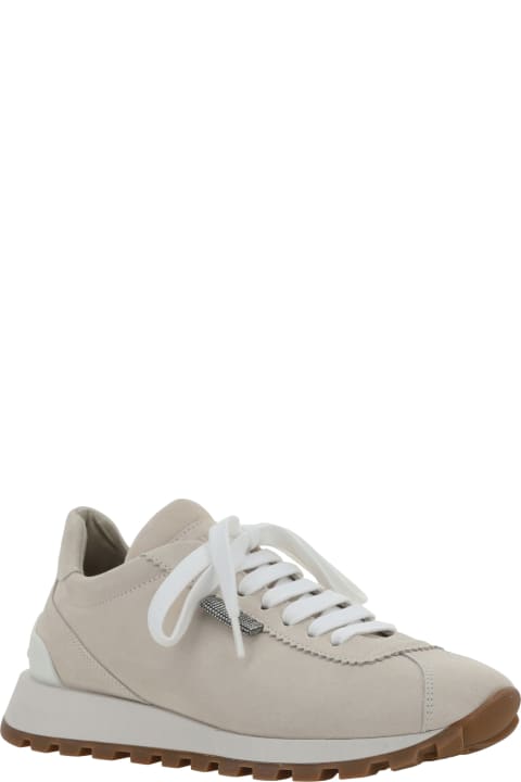 Shoes for Women Brunello Cucinelli Shiny Tab Leather Sneaker