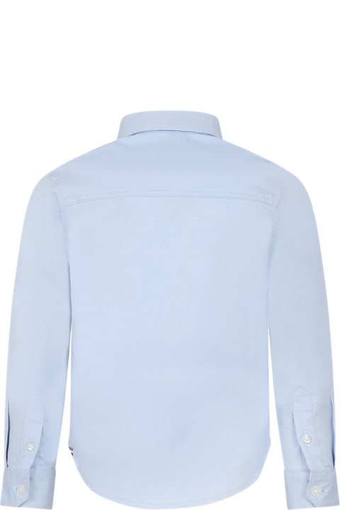 أدوات منزلية Hugo Boss Light Bue Shirt For Boy With Logo