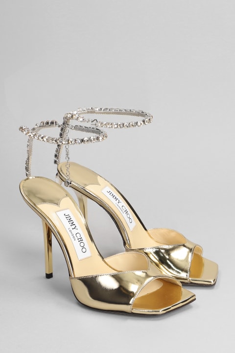 Saeda Sandal Sandals In Gold Leather