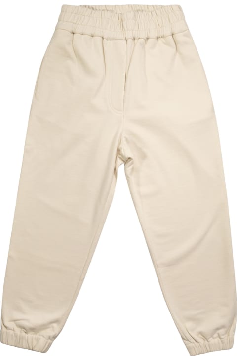 Brunello Cucinelli Bottoms for Girls Brunello Cucinelli Smooth Cotton Fleece Trousers