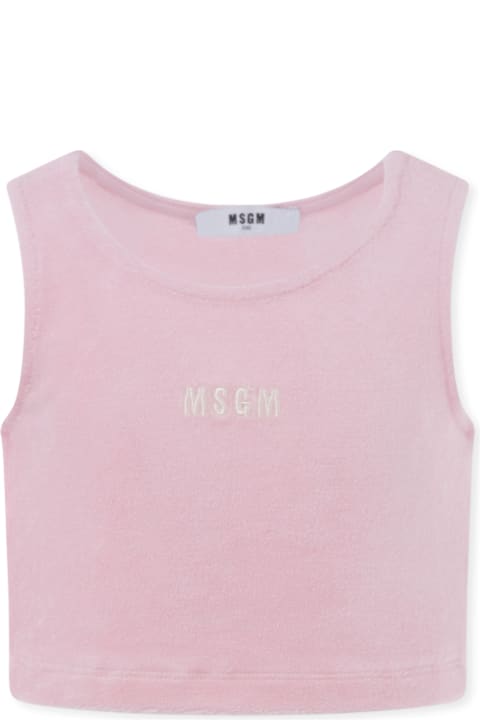 Homeware MSGM Pink Top For Girl With Logo