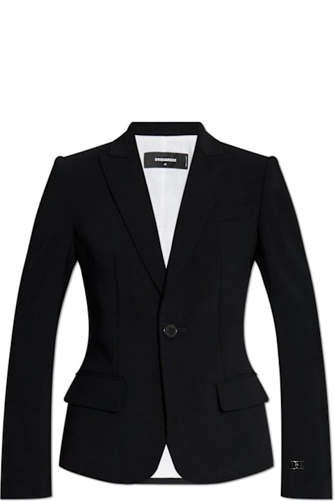 Dsquared2 Coats & Jackets for Women Dsquared2 Single Breasted Logo Plaque Blazer