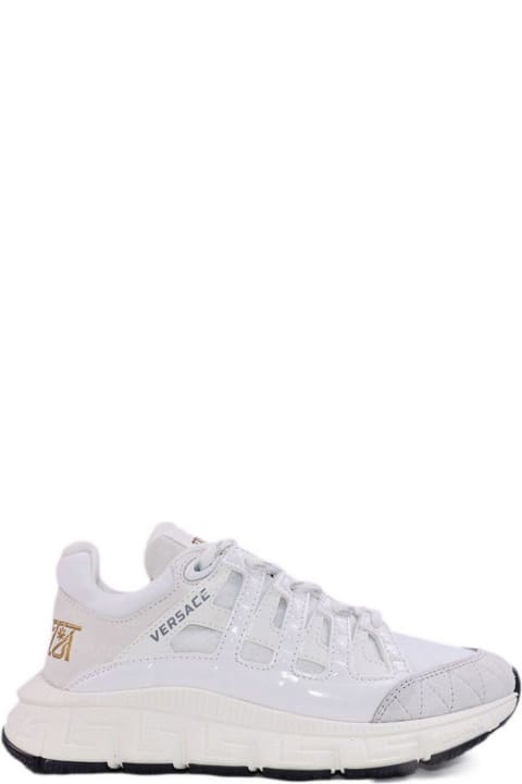 Sale for Boys Versace Logo Patch Lace-up Sneakers