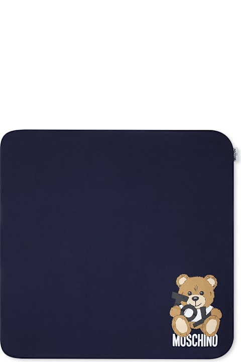 Accessories & Gifts for Baby Boys Moschino Blue Blancket For Babykids With Teddy Bear