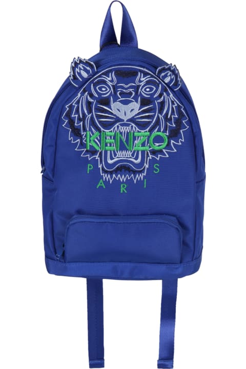 Blue Backpack For Girl With Tiger