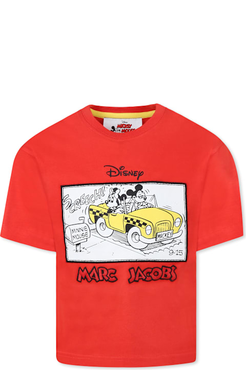 Little Marc Jacobs T-Shirts & Polo Shirts for Boys Little Marc Jacobs Red T-shirt For Boy With Mickey Mouse