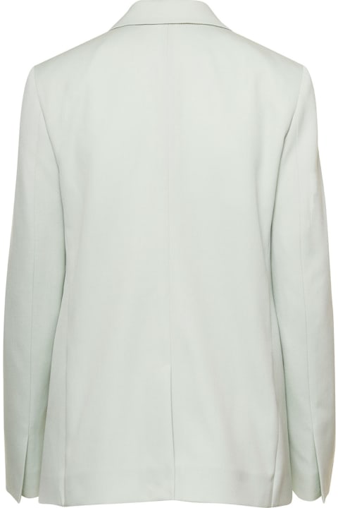 Coats & Jackets for Women Lanvin Light Green Mono-breasted Blazer With Pockets In Wool Woman