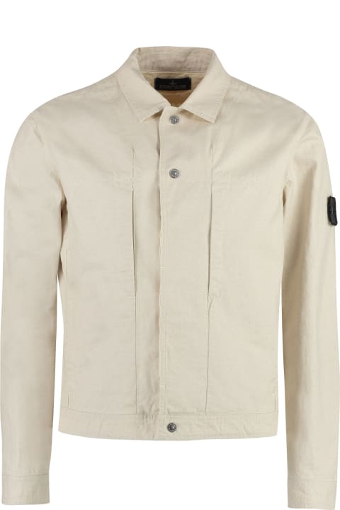 Stone Island Shadow Project Shirts for Men Stone Island Shadow Project Trucker Cotton Overshirt
