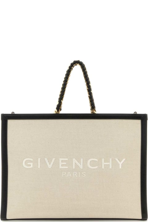 Givenchy Totes for Women Givenchy Two-tone Canvas And Leather Medium G-tote Handbag