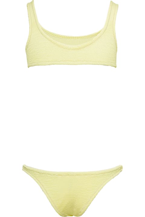 Swimwear for Women Reina Olga 'ginny' Yellow Bandeau Style Bikini Set With High-waisted Bottoms In Polyamide Woman