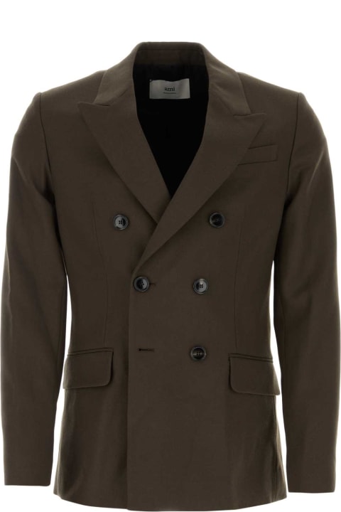 Ami Alexandre Mattiussi Coats & Jackets for Men Ami Alexandre Mattiussi Chocolate Wool Blazer