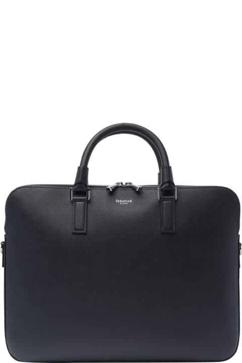 Serapian Luggage for Men Serapian Business Bag Slim Double Zip