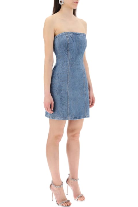 Rotate by Birger Christensen Dresses for Women Rotate by Birger Christensen Denim Mini Dress With Rhinestones