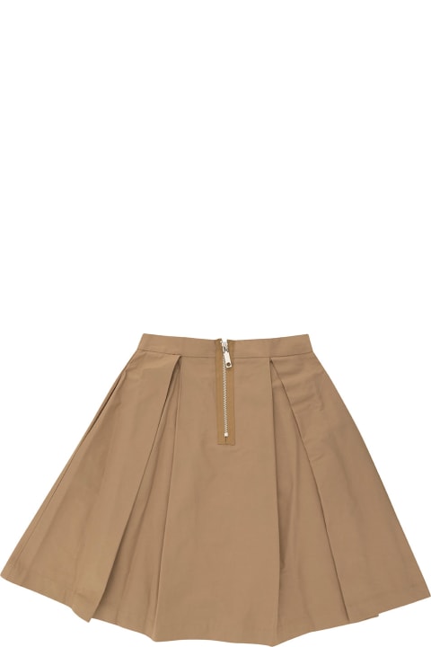 Max&Co. Bottoms for Girls Max&Co. Beige Pleated Skirt With Zip In Cotton Blend Girl