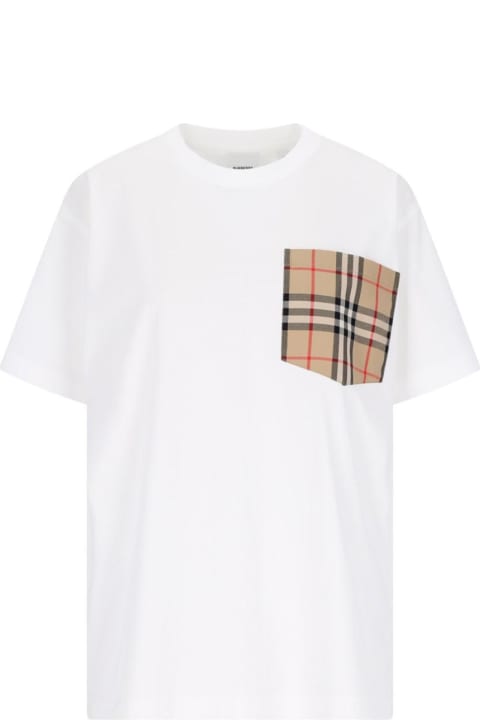 Burberry Sale for Women Burberry 'check' Pocket Detail T-shirt