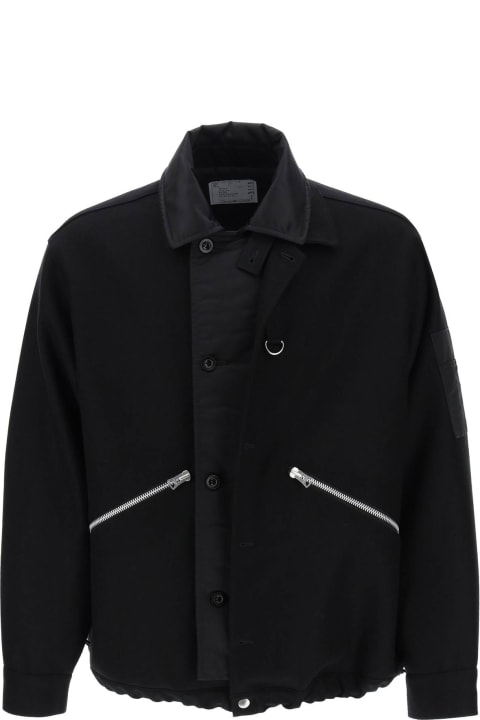 Sacai Coats & Jackets for Men Sacai Melton Wool Blouson Jacket