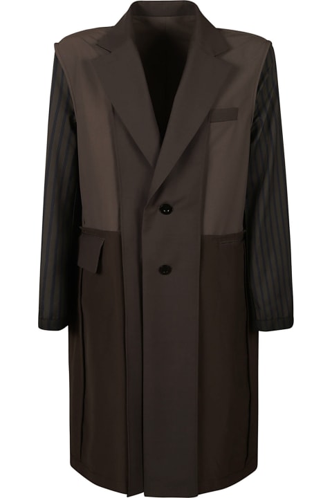 Fashion for Men Sacai Stripe Sleeve Long Coat