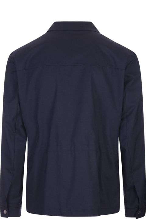 Kiton Coats & Jackets for Men Kiton Navy Blue Virgin Wool Jacket