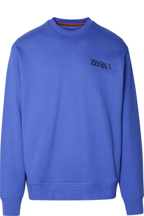Zegna Clothing for Men Zegna Blue Cotton Sweatshirt