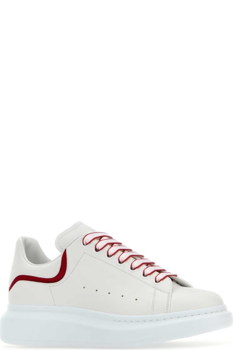 Alexander McQueen Shoes for Men Alexander McQueen White Leather Sneakers With White Leather Heel
