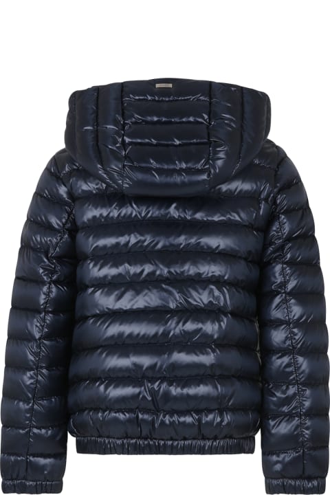 Herno for Kids Herno Blue Down Jacket For Boy With Logo