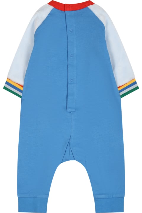 ベビーガールズ ボディスーツ＆セットアップ Little Marc Jacobs Light Blue Babygrow For Baby Boy With Logo