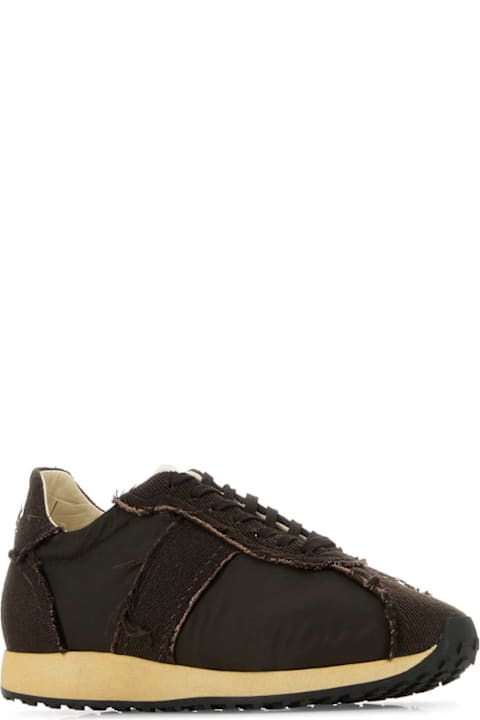 The Row Shoes for Men The Row Brown Canvas And Fabric Mika Sneakers