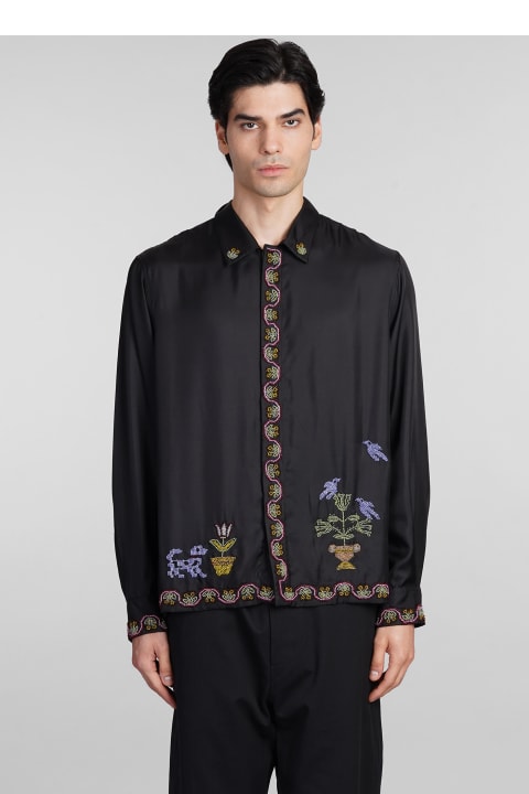 Clothing for Men Bode Shirt In Black Silk