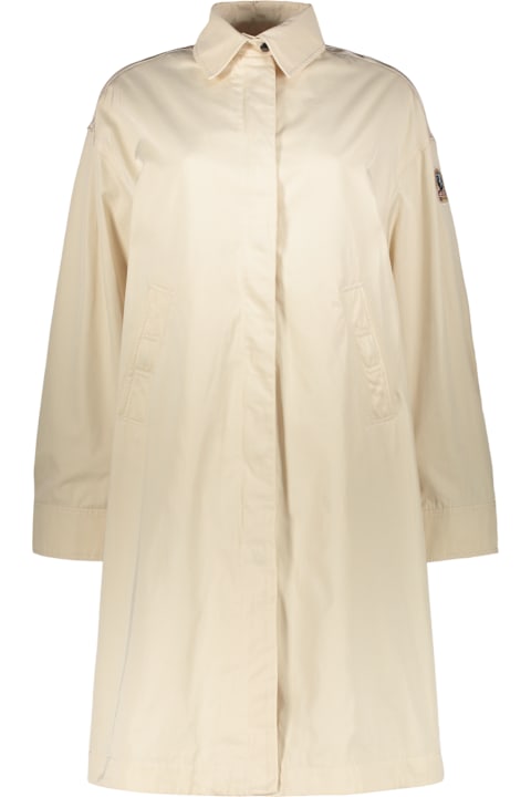 Parajumpers for Kids Parajumpers Long Beige Jacket With Classic Elegant Collar