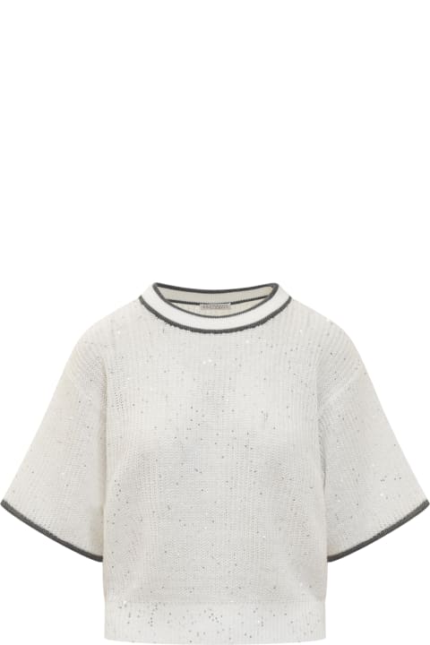 Brunello Cucinelli Sweaters for Women Brunello Cucinelli Dazzling & Sparkling Linen Sweater