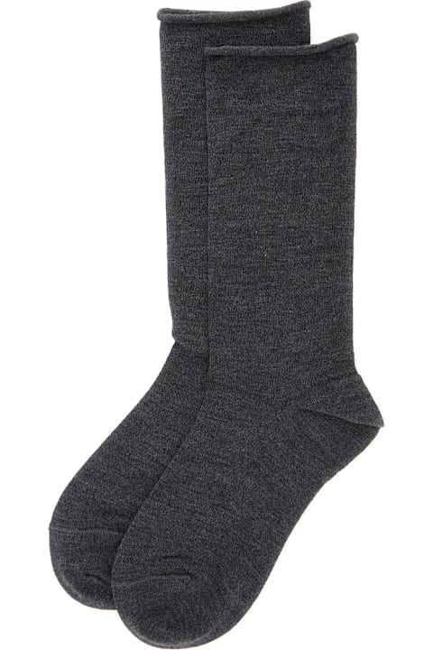 Underwear & Nightwear for Women Brunello Cucinelli Grey High Socks In Cashmere Woman