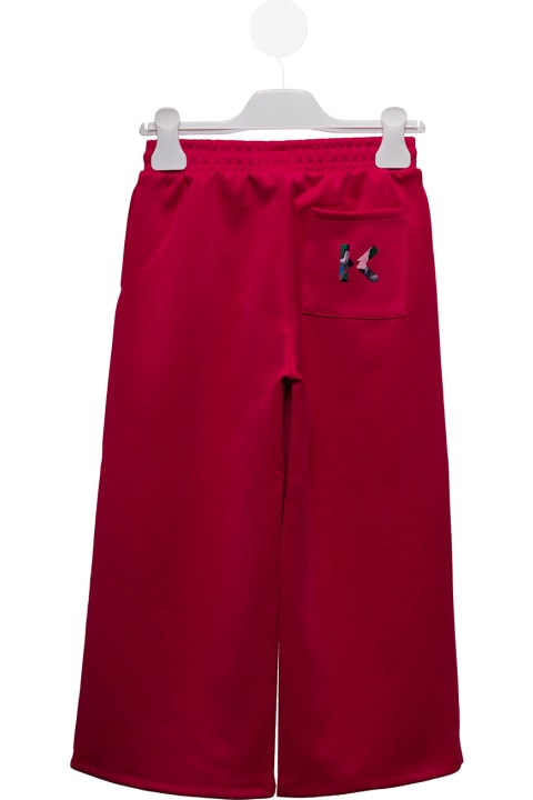 Logo-print Kenzo Kids Girl's Fuchsia Trousers
