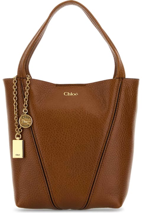 أدوات منزلية Chloé Caramel Leather Small Spin Shopping Bag