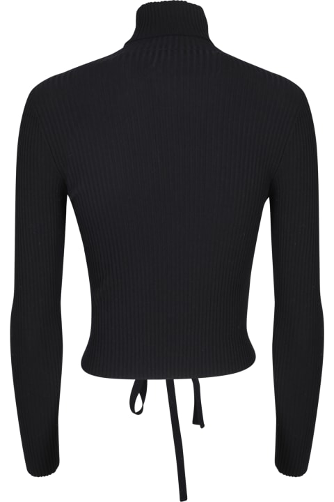 SSHEENA Clothing for Women SSHEENA Ssheena Black Lace-up Cropped Sweater