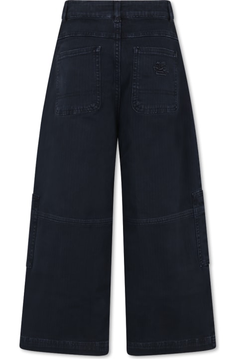 ボーイズ Etroのボトムス Etro Blue Trousers For Boy With Pegaso And Logo