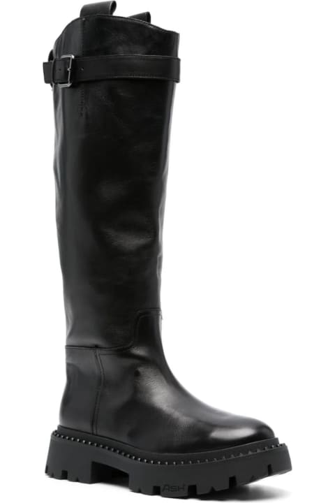 ウィメンズ Ashのシューズ Ash Black Calf Leather Galaxy Boots