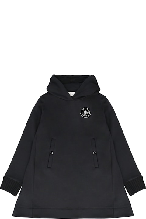 Fashion for Kids Moncler Logo Print Cotton Sweatdress