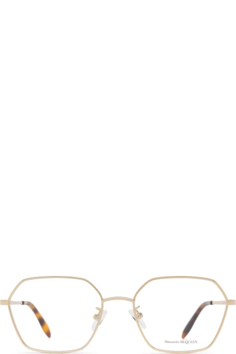 ウィメンズ新着アイテム Alexander McQueen Eyewear Am0437o Gold Glasses