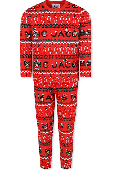 Little Marc Jacobs Underwear for Girls Little Marc Jacobs Red Pajamas For Girl With Looney Tunes