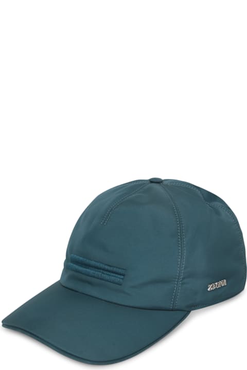 Zegna Hats for Men Zegna Teal Blue Baseball Cap